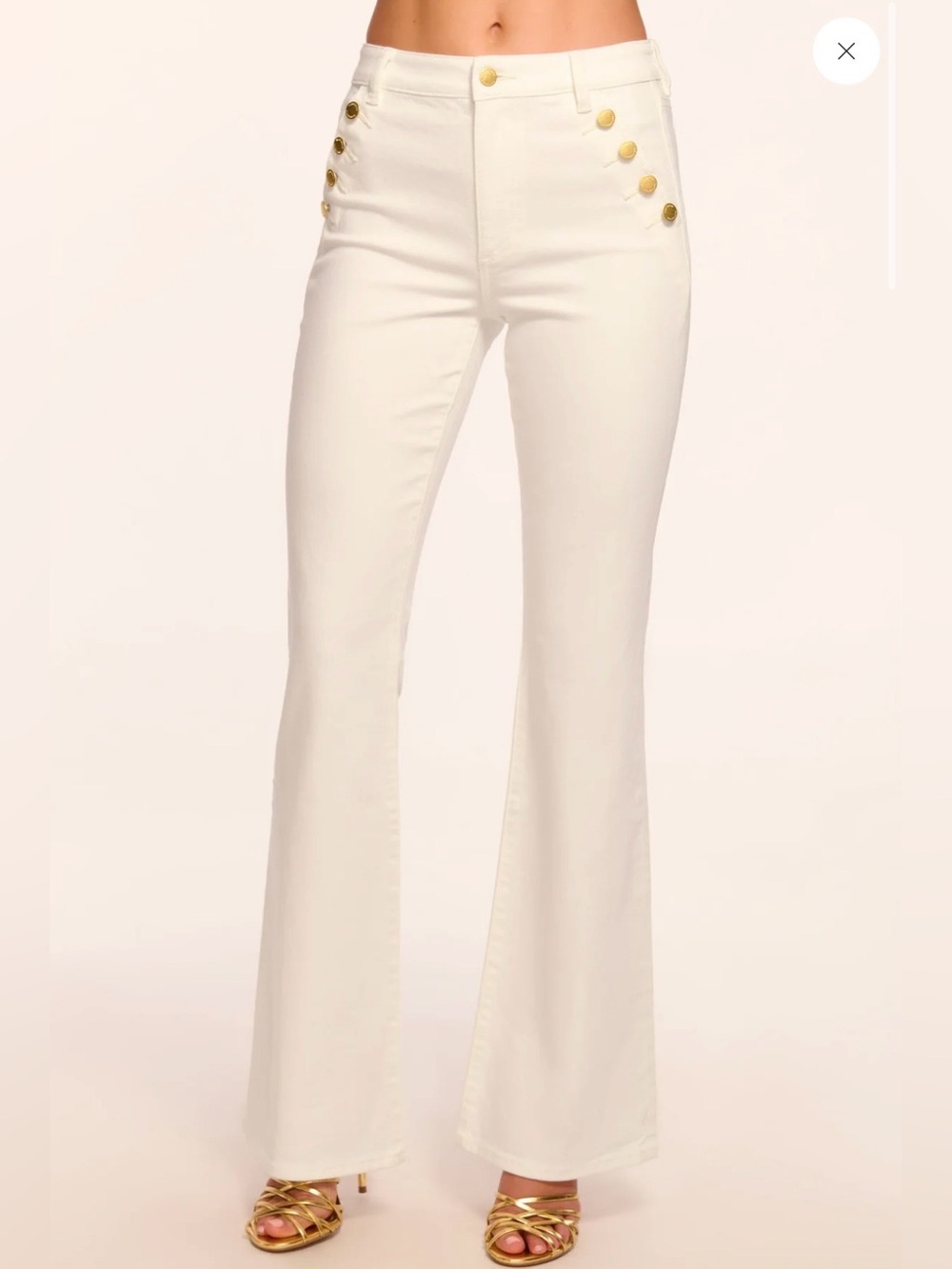 Ramy Brook Helena High-Rise Flare Jean - White - Size 31
